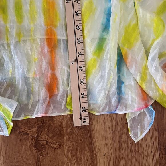 Tanya Taylor Teresa Tie Dye  Asymmetrical Silk Blend Midi Skirt Size 8 - Picture 11 of 12